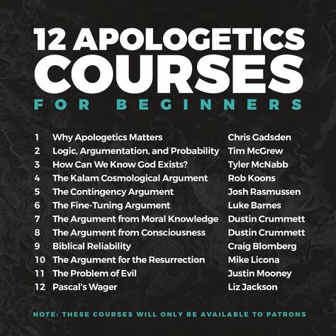 12 Apologetics Courses For Beginners! HUGE Project | Capturing Christianity on Patreon Christian Apologetics Books, Apologetics Christian, Apologetics Quotes, Cosmological Argument, Scripture Board, Spiritual Wellbeing, Bible Evidence, Glorify God, Bible Resources