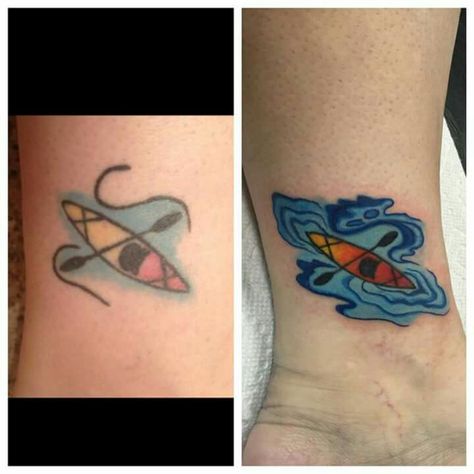 Cool paddling tattoo! Paddling Tattoo, Paddle Boarding Tattoos, Kayak Tattoo Ideas Simple, Paddle Board Tattoo Ideas, Kayaking Tattoo Ideas, Paddleboard Tattoo Ideas, Kayak Tattoos, Kayak Tattoo Ideas Design, Paddle Tattoo