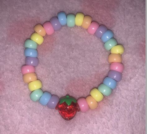 Candy Bead Bracelet Ideas, Cutecore Bracelet, Kidcore Bracelet, Kawaii Bracelets, Kawaii Kandi, Rave Kandi Ideas, Fairy Kei Accessories, Decora Accessories, Candy Bracelets