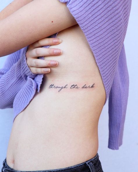 Rib Tattoo Script, Harry Styles Inspired Tattoos, Handwriting Tattoo, Rib Tattoo Placements, Sternum Tattoo Design, Small Rib Tattoos, Handwriting Tattoos, Script Handwriting, Rib Tattoos For Women