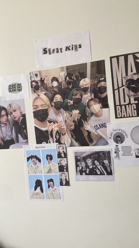 Skz Poster Wall Ideas, Stray Kids Bedroom Ideas, Kpop Aesthetic Room Ideas Skz, Kpop Room Decor Ideas Aesthetic, K Pop Room Ideas Aesthetic, K Pop Room Decor, Stray Kids Room Ideas, Skz Room Decor, Straykids Room Decor