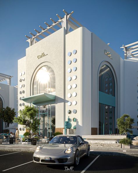 Restaurant Complex Facades | KSA | :: Behance Restaurant Elevation Design Architecture, Commercial Design Exterior Facades, Restaurant Elevation, Contemporary Facade, Restaurant Facade, Restaurant Layout, Hotel Facade, Commercial Design Exterior, Urban Design Graphics