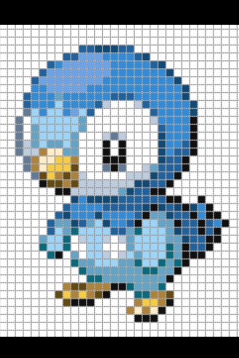 Piplup pixel art Pokémon Piplup, Grille Pixel Art, Pixel Art Minecraft, Pokemon Perler, Pokemon Cross Stitch, Modele Pixel Art, Pokemon Bead, Pixel Art Pokemon, Crochet Pokemon