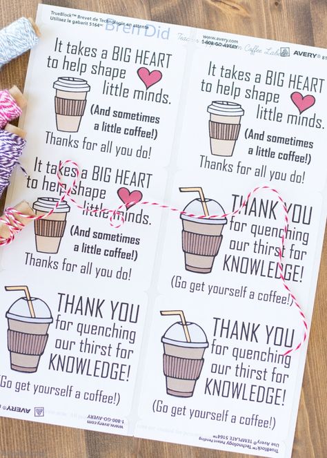 The end of school year is approaching! Tell your teacher thank you with this easy teacher appreciation gift and free printable gift tag featuring fun coffee sayings. Great idea for teacher appreciation week or end of year teacher gifts. DIY Teacher Gifts, Simple Teacher Appreciation Gift, Teacher Appreciation Gift Ideas. Coffee Teacher Appreciation, Free Printable Gifts, Teachers Diy, Free Printable Gift Tags, End Of School Year, Diy Teacher Gifts, Staff Appreciation, Teacher Thank You, Teacher Appreciation Gift