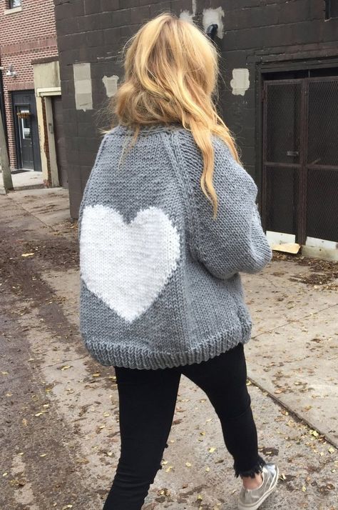 Grey Loose Heart Cardigan Heart Jacket, Flower Hoodie, Heart Cardigan, Heart Center, Canadian Girls, Large Heart, Crochet Jacket, Oversized Pullover, Oversized Jacket