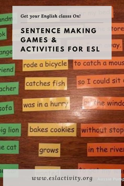 Sentences Structure Games: Top 20 | Sentence Building Activities ESL Sst Activity For Class 4, Build A Sentence Activity, Building Sentences Activities, Literacy Activities Elementary, Pg Activities, Fun Esl Activities, Complete Sentences Activities, Sentence Structure Worksheets, Sentences Structure