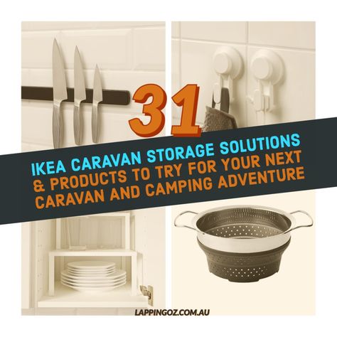 Small Camper Vans, Caravan Storage, Caravan Accessories, Kitchen Caddy, Kitchen Utensil Storage, Magnetic Knife Rack, Caravan Ideas, Caravan Makeover, Camping Products