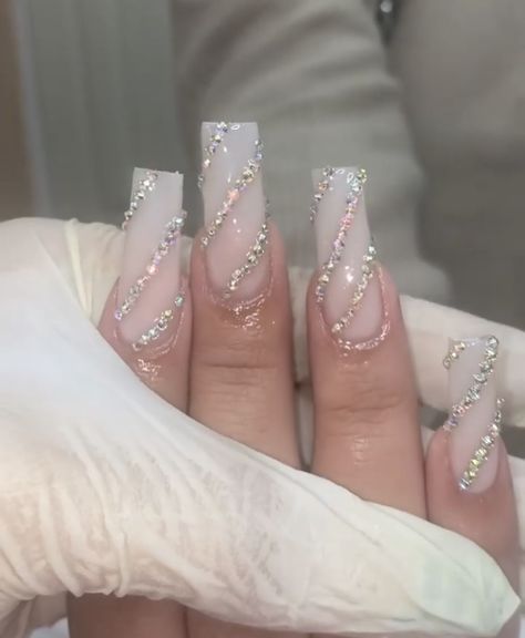 Sparkly Acrylic Nails, Hoco Nails, Drip Nails, Homecoming Nails Acrylic, Nails Design With Rhinestones, Cute Acrylic Nail Designs, Long Acrylic Nails Coffin, Long Square Acrylic Nails, Bling Acrylic Nails