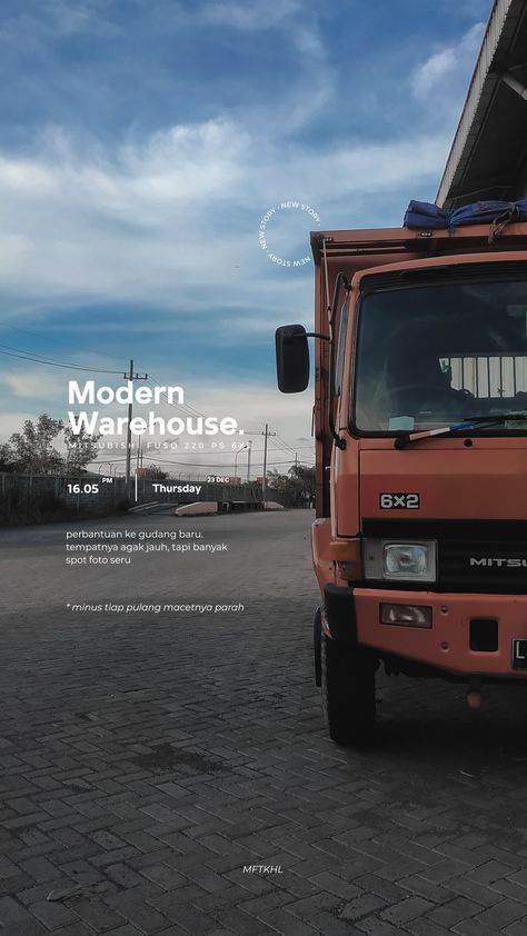 Orange Truck at Warehouse Construction Instagram Feed, Orange Truck, Typography Instagram Story, Roger Smith, Instagram Story Idea, Feed Insta, Instagram Feeds, Instagram Story Ideas, Instagram Feed