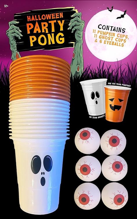 CarveKing Halloween Pumpkin & Ghost Party Beer Pong Set : Amazon.co.uk: Outlet Halloween Beer Pong, Pong Game, Pumpkin Cups, Ghost Party, Fall Games, Halloween Bash, Beer Party, Pumpkin Ghost, Beer Pong