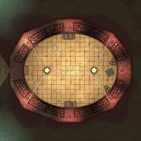 Inside a Circus Tent (made with Dungeon Draft) : battlemaps Dnd Carnival Map, Circus Battlemap, Dnd Circus Map, Dnd Carnival, Dnd Circus, Fantasy Circus, Grid Rpg, Cartographers Guild, Dnd World Map