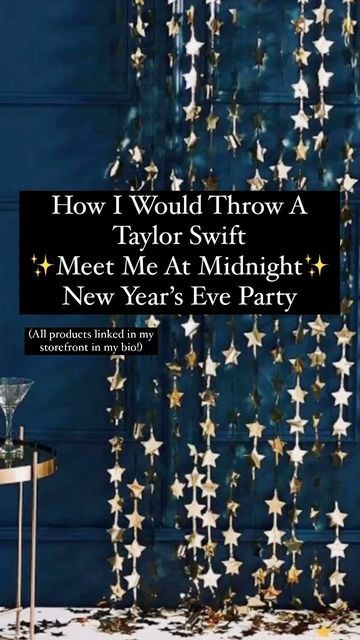 Taylor Swift New Years Party, Taylor Swift Midnight Theme Party, Taylor Swift Nye Party, Eras Party Decorations, Taylor Swift Midnights Party Theme, Taylor Swift Midnight Party Ideas, Taylor Swift New Years Eve Party, Bejeweled Taylor Swift Party, Taylor Swift Midnights Party Ideas