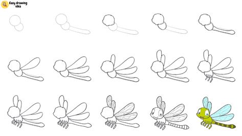 How to Draw a Dragonfly Step By Step Draw A Dragonfly, Dragonfly Eyes, Character Web, Drawing Legs, Wings Drawing, Draw Two, Different Shades Of Green, Maroon Color, A Cartoon