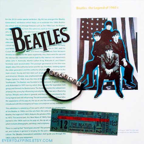 everydaypins.etsy.com -Band Bracelet : The Beatles Handmade Things, Band Bracelet, Sky Art, Pretty Pictures, Culture Art, The Beatles, Etsy Listing, Book Cover, Band