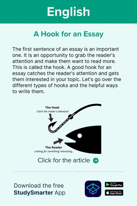 Essay Hooks - English Language Good Hook Sentences, Hook Writing, Essay Hooks, College Essay Topics, Best College Essays, Writing Hooks, Easy Essay, Argumentative Essay Topics, Informative Essay