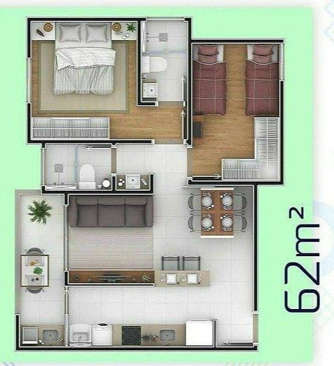 Floor Plans House, Small House Blueprints, Small House Floor Plans, Plans House, Small Apartment Design, Modern Style House Plans, Simple House Plans, House Construction Plan, Minimal House Design