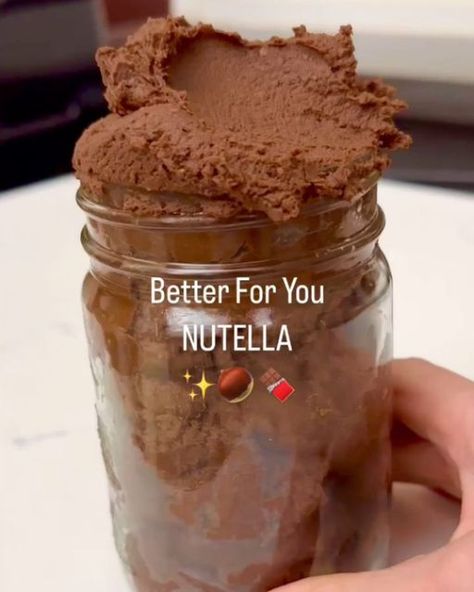 Healthy | Vegan | Recipe on Instagram: "✨🌰HOMEMADE NUTELLA We love this better for you version of Nutella! It turns out so rich and creamy and is full of protein and fiber. By @emilyxlevi ⭐️How you can make it: 1 can chickpeas 6 dates 1/2 cup cocoa powder 1 cup hot water 1/4 cup chocolate chips (optional) Roast your chickpeas at 350 for 15 minutes (optional), then blend all your ingredients together until smooth and creamy (add 1 tbsp of water at a time if too thick). Enjoy on fruit, bread or on top of yogurt or oatmeal. #nutella #chocolatespread #healthyrecipes #easyrecipes #chickpeas #chickpeasrecipe" Clean Treats, Healthy Nutella, Crunchy Chickpeas, Homemade Nutella, Fruit Bread, Nutella Recipes, Canned Chickpeas, Vegan Recipes Healthy, Chickpeas