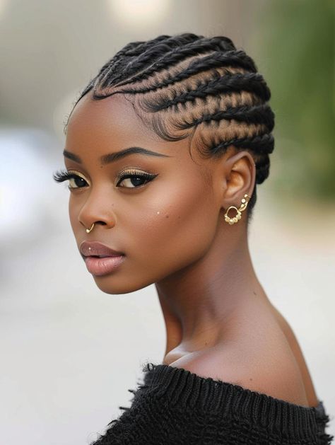 Creative Short Hair Braid Styles to Try Now Cornrows With Formal Dress, Braids For People With Short Hair, Short Hair Braid Styles, Short Bob Braids, Best Braid Styles, Cornrows Natural Hair, Braids Short, Long Face Haircuts, Cornrow Braids