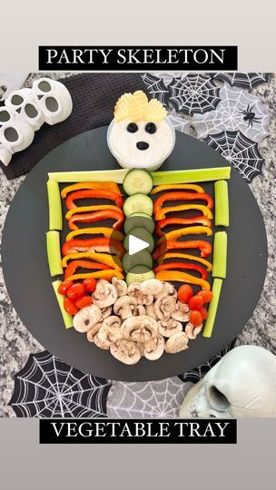 13K views · 1.2K reactions | SKELETON VEGETABLE TRAY ☠️ this is a super fun way to have a vegetable tray at you Halloween party! So easy and so cute! #halloweensnacks 🖤🧡 | Ryan Armendariz | Mark Mothersbaugh · Halloweentown Theme Halloweentown Party Ideas, Mark Mothersbaugh, Halloween Food Crafts, Halloween Camping, Halloween Party Snacks, Vegetable Tray, Fall Snacks, Halloween Snacks, Halloween Food For Party