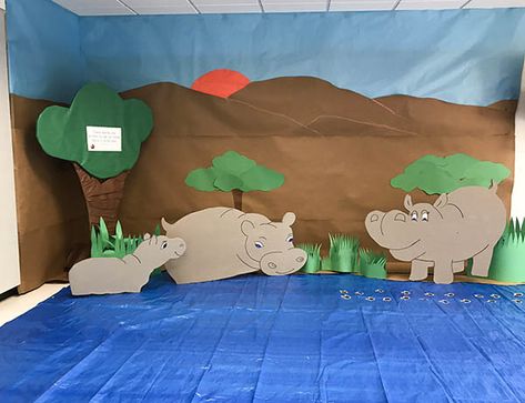 Watering Hole Safari, Zoo Decorations Diy, Vbs Jungle Theme, Wildlive Vbs Decorations, Wild Live Vbs 2024, The Great Jungle Journey Vbs, Vbs Jungle Theme Decorations, Safari Vbs Decorations, Jungle Journey Vbs 2024