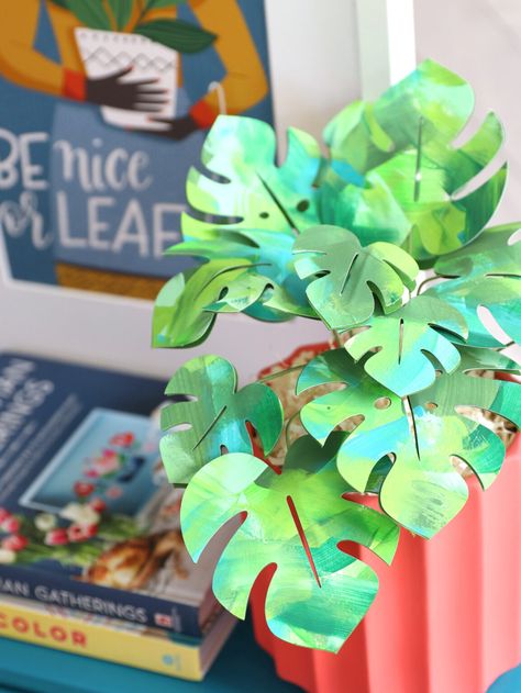 Paper Pot Diy, Summer Board Ideas, Paper Leaves Diy, Paper Plants Diy, 3d Paper Animals, Art Summer Camp, Holiday Paper Crafts, Paper Craft Ideas For Kids, Young Wild And Three Birthday