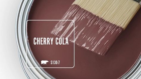 CHERRY COLA S130-7 | Behr Paint Colors Behr Cherry Cola, Behr Maroon Paint Colors, Black Cherry Paint Color, Behr Paint Colors, Behr Paint, Cherry Cola, Room Update, Paint Colors For Home, Living Room Inspo