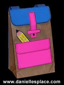 Back To School Preschool Crafts School Bag Craft Preschool, Paper Bag Backpack Craft, Back To School Gift Bags For Kids, Backpack Template Free Printable, School Preschool Crafts, Paper Backpack, Back To School Crafts For Kids, Backpack Patterns, Back To School Preschool