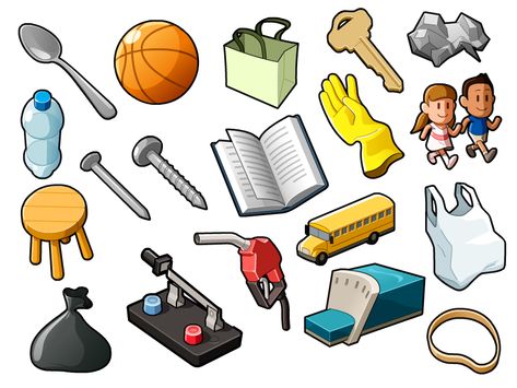 Random Objects 01 by Mathieu Beaulieu - Dribbble Random Objects To Draw, Daily Objects, Random Objects, Doodle Inspiration, Object Drawing, Prop Design, Everyday Objects, Objects Design, Cartoon Art Styles