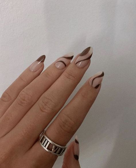 Unghie Sfumate, September Nails, November Nails, Edgy Nails, Minimal Nails, Nagel Inspo, Cat Kuku, Brown Nails, Dream Nails