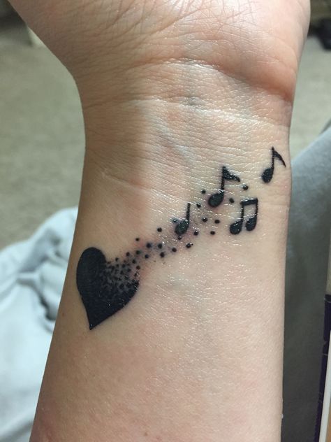 Music Finger Tattoos For Women, Musical Tattoos For Women, In Memory Of Tattoos, Dad Tattoo In Memory Of, Sa Tattoos, Cute Thigh Tattoos, Cuff Tattoo, Cool Wrist Tattoos, Pretty Hand Tattoos