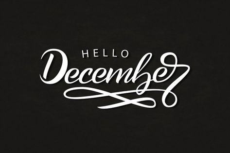 December Typography, December Text, Cute Typography, Christmas Typography, Hello December, Vector Christmas, Danish Style, Winter Background, Hand Drawn Lettering