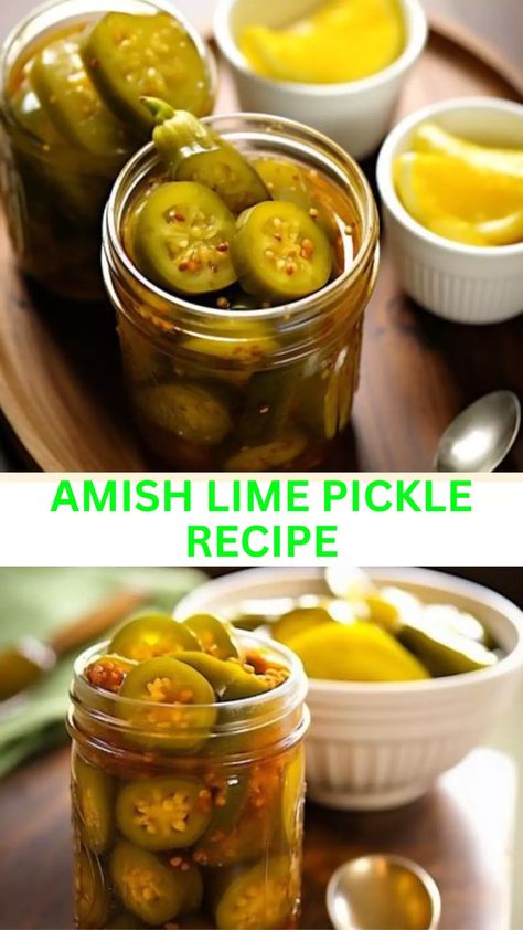 Savor The Tangy Zest Of Amish Lime Pickle. A Traditional Recipe Bursting With Citrus Flavor, Perfect For Adding A Zing To Any Meal. Sweet Lime Pickles Recipe, Lime Pickles Recipe, Lime Pickle Recipe, Pickling Lime, Freezing Recipes, Lime Pickles, Pickle Recipe, Pickling Spice, Homemade Condiments