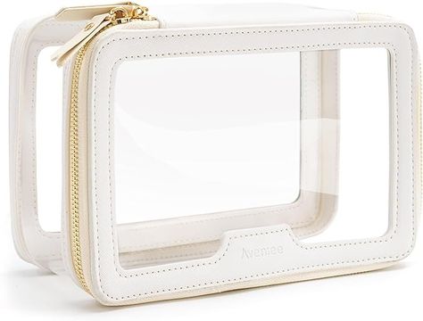 Amazon.com: Aveniee Clear Makeup Bag, Travel Toiletry Bag for Women Men, Large Make up Bag Cosmetic Case with Dual Zipper, Transparent Waterproof Skincare Organizer Storage Bag Pouch(Off-White) : Clothing, Shoes & Jewelry Skincare Organizer, Baby Stitch, Clear Makeup Bag, Travel Pouches, Clear Toiletry Bag, Period Products, Makeup Bag Travel, Clear Makeup, Clear Makeup Bags