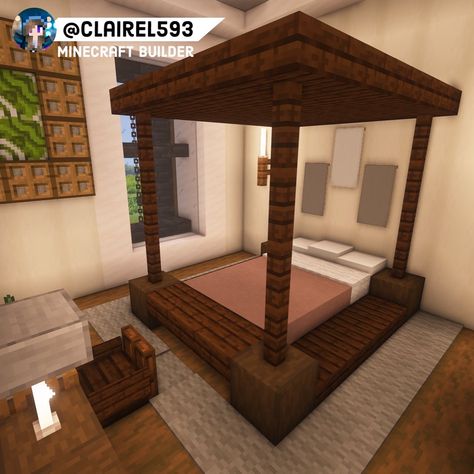 Bedroom In Minecraft, Cute Minecraft Bedrooms, Minecraft Bedrooms, Minecraft Hus, Minecraft Rooms, Realistic Minecraft, Minecraft House Decor, Bedroom Ideas Minecraft, Modern Minecraft Houses