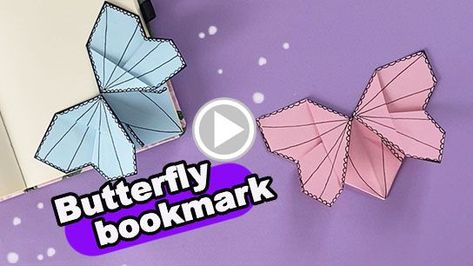 Origami Butterfly Bookmark, Simple Bookmarks, Origami Butterflies, Butterfly Bookmark, Beautiful Origami, Origami Butterfly, How To Make Origami, Paper Book, Colored Paper