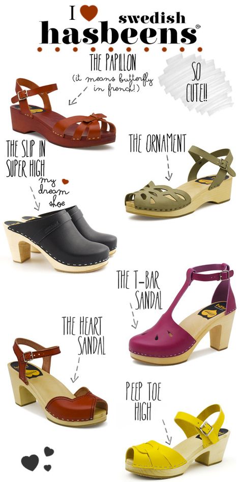 Cutest Shoes, Swedish Hasbeens, Wooden Shoes, Green Shoes, Clogs Shoes, Crazy Shoes, Dream Shoes, My Dream, Heel Shoes