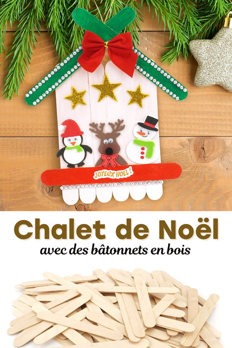 Au cours de cette activité de Noël amusante les enfants vont utiliser des bâtons d'esquimaux en bois, des bâtons de gouache solide et des stickers pour fabriquer un magnifique chalet qu'ils pourront accrocher dans le sapin ! Un bricolage facile, accessible dès l'âge de 3 ans. Diy Noel Decoration, Outdoor Christmas Decoration Ideas, Outdoor Decoration Ideas, Christmas Decoration Ideas, Handmade Christmas Crafts, Noel Diy, Winter Crafts For Kids, Twinkling Lights, Winter Crafts