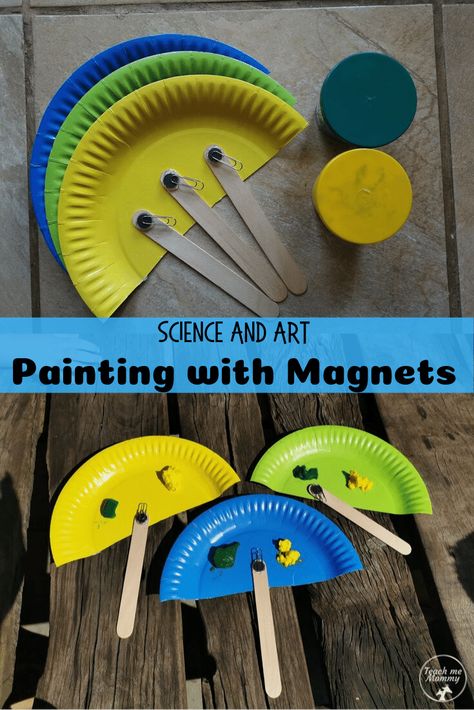 Combine science and art with this fun activity-Painting with Magnets! #teachmemommydotcom #funlearning #stem Paint Craft Ideas, 3s Preschool, Lavender Paper Flowers, Magnet Activities, Paper Lavender, Magnetic Paint, Diy Straw, Paint Paper, Coding For Kids