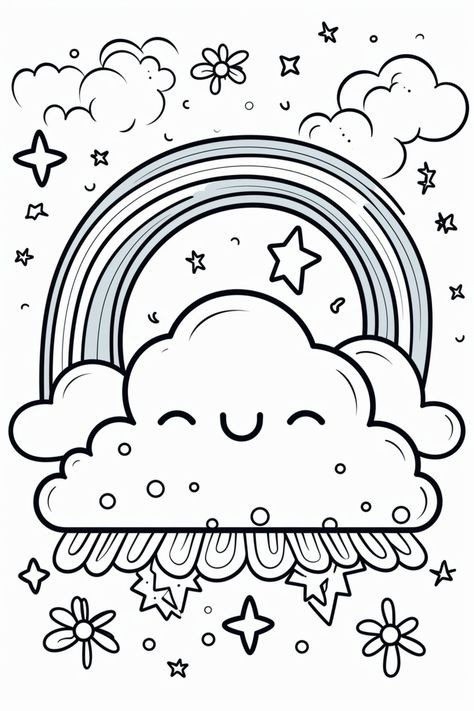 This cute rainbow theme coloring pages come in a set of 5 printable pages. Print on 8x11, shrink to fit will not fill the page fully on the top and bottom. Coloring pages are to be downloaded and printed.#coloringfunforkids #cuteandcolorful #kidscoloringpages #coloringtime #coloringadventures Kids Printable Coloring Pages, Bug Coloring Pages, Hello Kitty Colouring Pages, Space Coloring Pages, Monster Coloring Pages, Preschool Coloring Pages, Kitty Coloring, Spring Coloring Pages, Hello Kitty Coloring