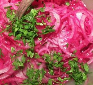 Peruvian Pickled Red Onion Salad Picked Red Onions, Cuban Chicken, Salsa Salad, Pickled Red Onion, Red Onion Recipes, Peruvian Dishes, Fermented Veggies, Peruvian Cuisine, Peruvian Food