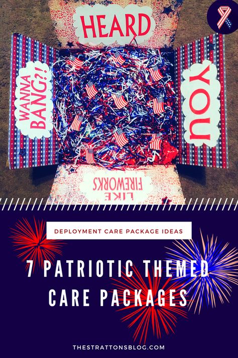 7 Patriotic Themed Care Packages. Milsos, military girlfriends, military wives, army fiancés, army spouses, army girlfriends whatever you call them, they are so creative! See 7 amazingly creative Fourth of July, patriotic themed care packages. Get some great ideas for next 4th of July because deployments do love to sneak around the corner! Care packages are such a fun way to show your loved one you care while they are away on a deployment. Or even if you are sending to a missionary! Deployment Wall, Care Package Decorating, Military Care Packages, Soldier Care Packages, Packages Ideas, Deployment Care Package Ideas, Deployment Packages, Diy Care Package, Deployment Ideas