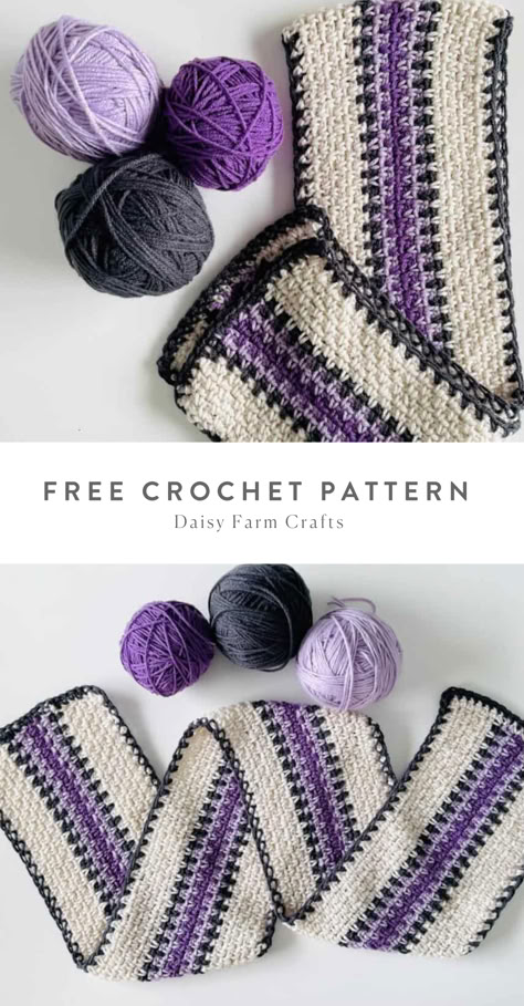 Free Crochet Pattern from Daisy Farm Crafts! Daisy Farm Crafts Crochet, Crochet Moss Stitch, Crochet Moss, Daisy Farm Crafts, Daisy Farm, Crochet Hood, Scarf Patterns, Modern Crochet Patterns, Farm Crafts