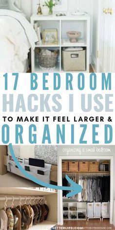 Bedroom Organization Hacks, Organized Bedroom, Organization Hacks Bedroom, Small Bedroom Organization, Apartment Hacks, Bedroom Hacks, Diy Organizer, Bedroom Organization, Organisation Hacks