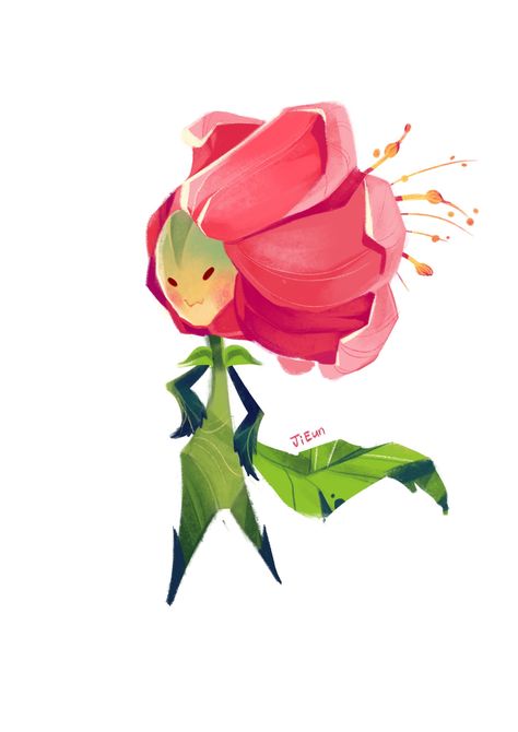 Flower Alien Character Design, Botanical Character Design, Flowers As Characters, Flower Character Art, Flowers Character Design, Dandelion Character Design, Rose Themed Character Design, Floral Character Design, Flower Character Illustration