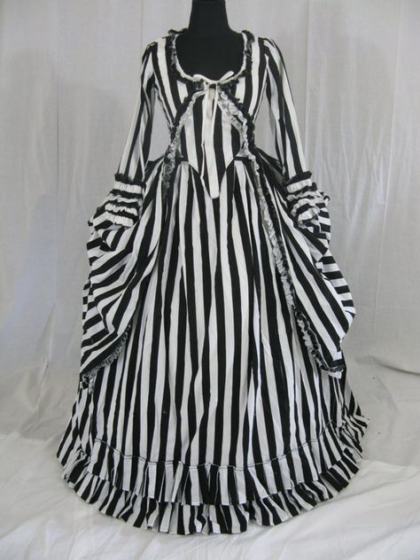 Katrina Sleepy Hollow Colonial Polonaise Halloween by ISStore, $220.00 Katrina Sleepy Hollow, Striped Wedding Dress, Gothic Victorian Dresses, Dress Medieval, Full Sleeves Dress, Gothic Costume, Steampunk Dress, Bustle Dress, Gothic Victorian