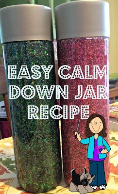 Mskcpotter: Calm Down Jar Recipe (Sensory bottle) Easy Calm Down Bottle, Corn Syrup Sensory Bottle, Calming Jars, Bottle Sensory, Calming Bottle, Calming Jar, Calm Down Jar, Calm Down Kit, Calm Down Bottle