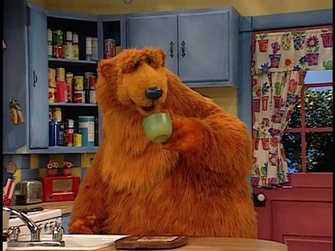 Bear In The Big Blue House, Coffee Time Gif, Hot Chocolate Gif, Alien Words, Big Blue House, The Big Blue, Fraggle Rock, Bear Pictures, Jim Henson