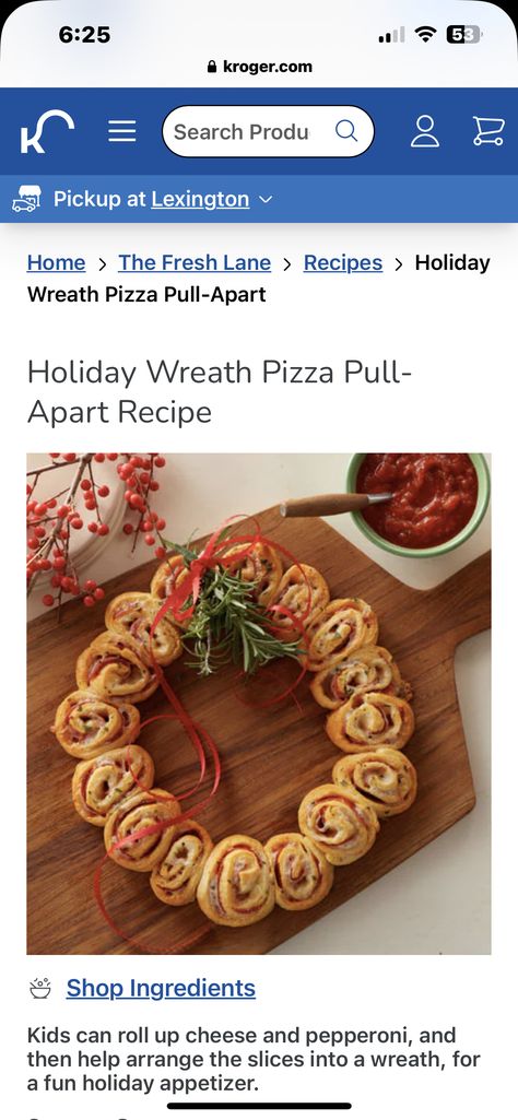 Wreath Pizza, Pull Apart Recipes, Cooking Christmas, Best Holiday Appetizers, Christmas Main Dishes, Delicious Appetizers, Holiday Appetizers, 2023 Christmas, Christmas Cooking