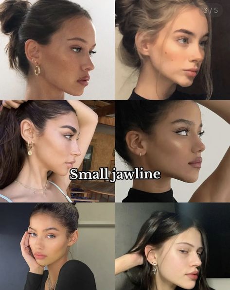 High Vs Low Cheekbones, Long Chin Face, V Shaped Face Aesthetic, Sharp Jawline Girl, Sharp Features Women, Jawline Aesthetic, Skin Manifestation, Sharp Jawline, Face Lift Exercises