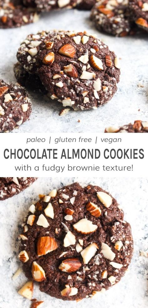 .. Almond Food, Chocolate Almond Cookies, Vegan Bakes, Christmas Cookie Tray, Paleo Christmas, Healthy Christmas Cookies, Bakery Aesthetic, Christmas Cookies Packaging, Chocolate Christmas Cookies